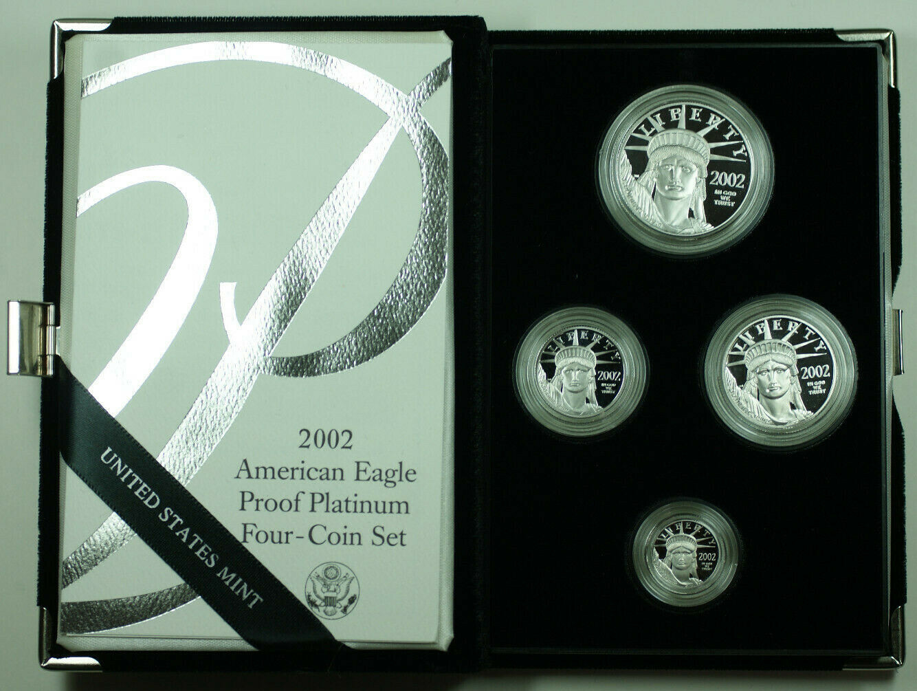 2002 American Eagle Platinum Proof 4 Coin Set in Box w/ COA