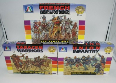 Lot of 3 Italeri models 6851 6854 6860 UNION INFANTRY AMERICAN CIVIL WAR 54mm