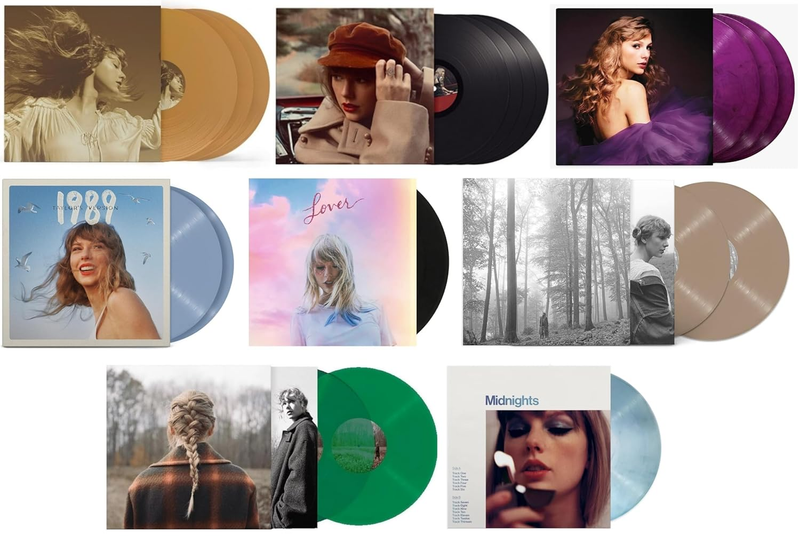 Taylor Swift 1989 & Lover カラーレコードセット Taylor Swift 8 Vinyl Album Record Collection Fearless Red 45