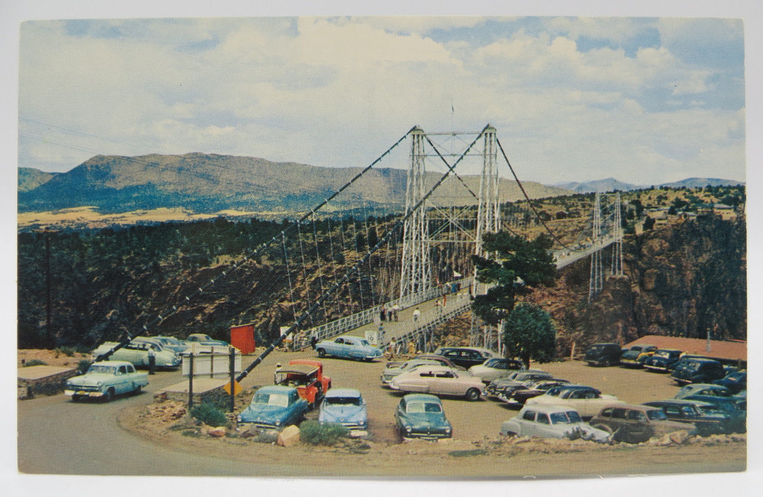 Suspension Bridge Train /& River Royal Gorge Canon City Colorado Postcard