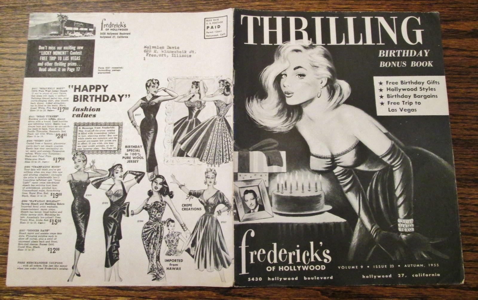 Vintage Autumn 1955 Frederick's of Hollywood Catalog Birthday Bonus Book