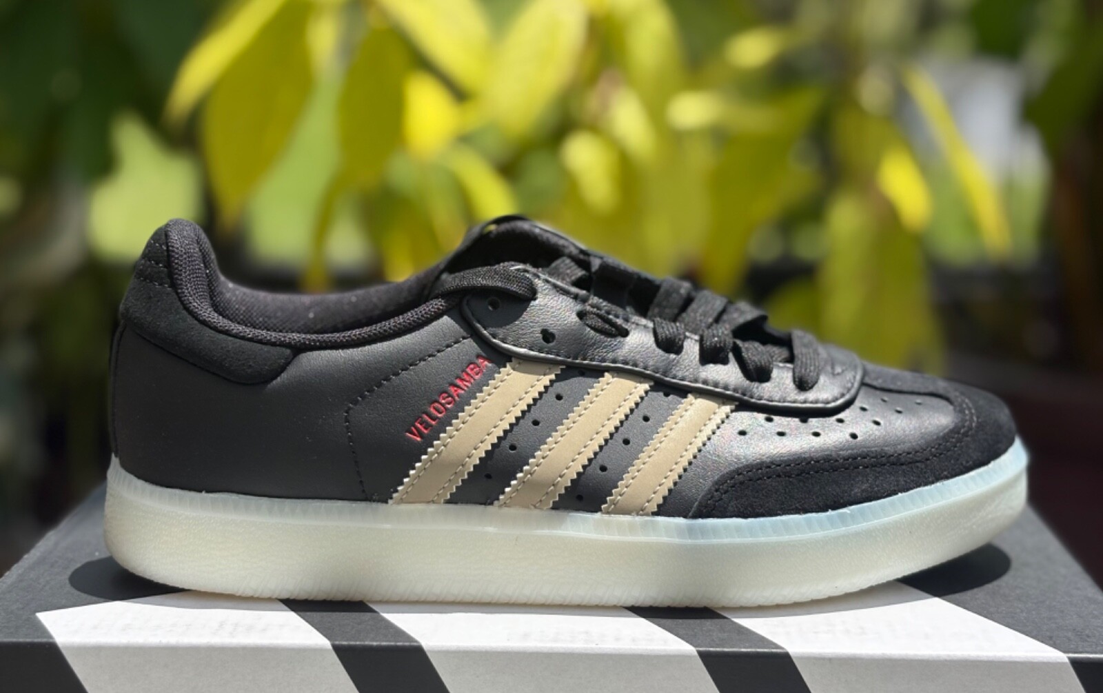 Adidas Velosamba Leather Black Cyber Metallic Men's Shoes