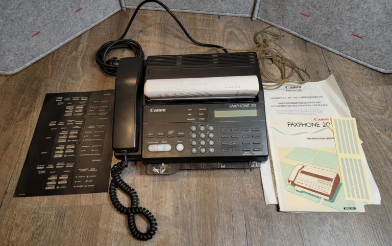 VTG Canon FaxPhone 20 H11-053 w/ Manual & Cord AS IS READ BELOW 