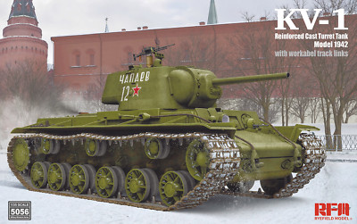 RYEFIELD MODEL RM-5056 1/35 Scale KV-1 Reinforced Cast Turret TankModel 1942