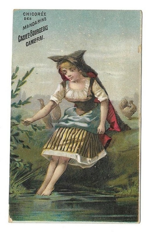 Jeune Femme Costume - - Chromo Casiez-Bourgeois - Trade Card