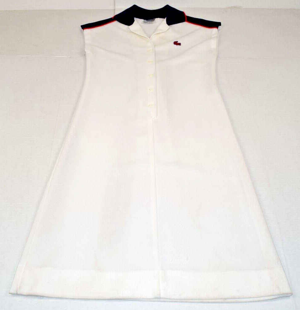 Lacoste Sleeveless Dress VTG 70s David Crystal Lacoste White Lacoste Sleeveless Dress VTG 70s David Crystal Lacoste White