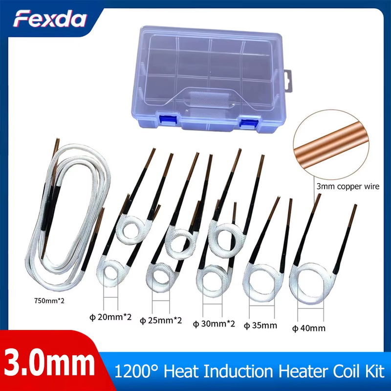 3.0mm Copper Wire 1200° Heat Induction Heater Coil Kit for Magnetic Induction He