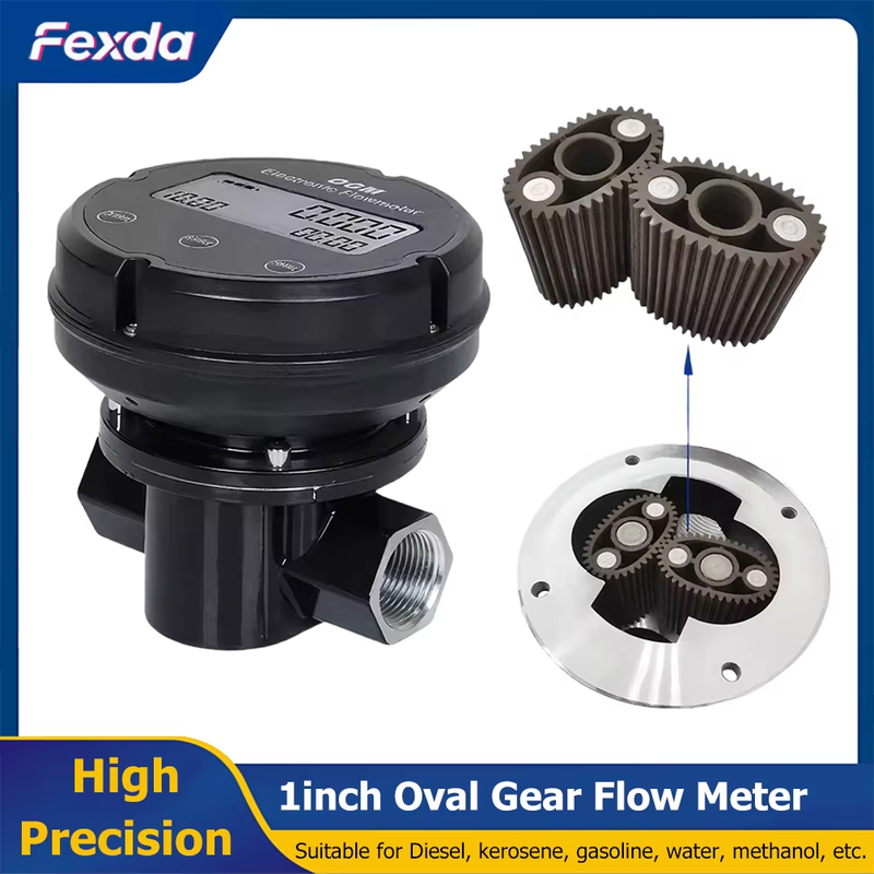 OGM Digital Oval Gear Flow Meter 1inch High Precision Electronic Fuel Diesel Pet