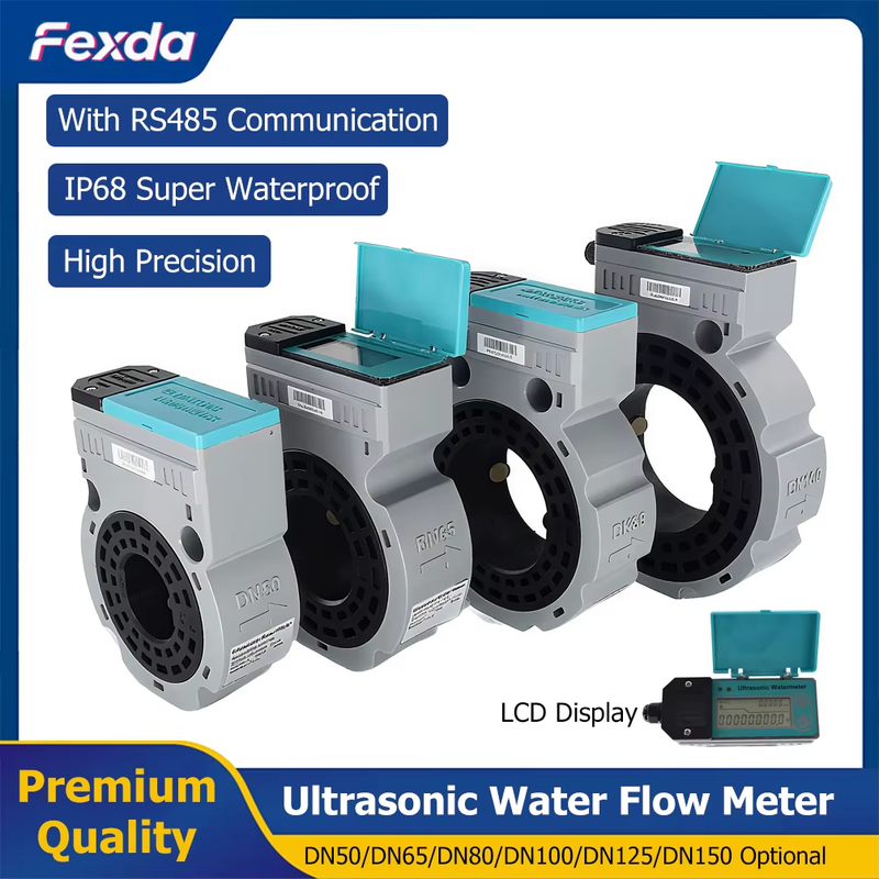 Digital Ultrasonic Flow Meter RS485 Card Type Pipeline Water Meter Industrial Ag