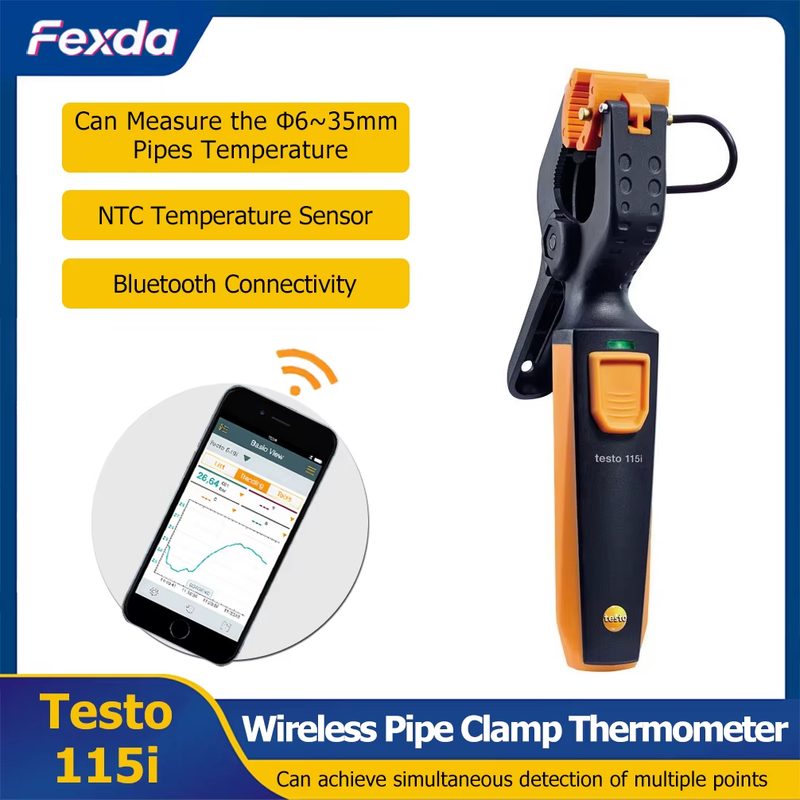 Testo 115i Wireless Pipe Clamp Thermometer High Precision Handheld Intelligence
