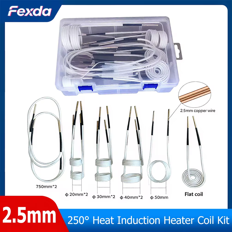 2.5mm Copper Wire 250° Heat Induction Heater Coil Kit for Magnetic Induction Hea