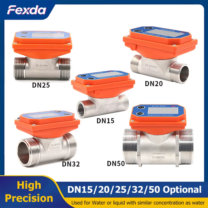 Intelligent Digital Flow Meter Stainless Steel Flowmeter LCD Display Electronic