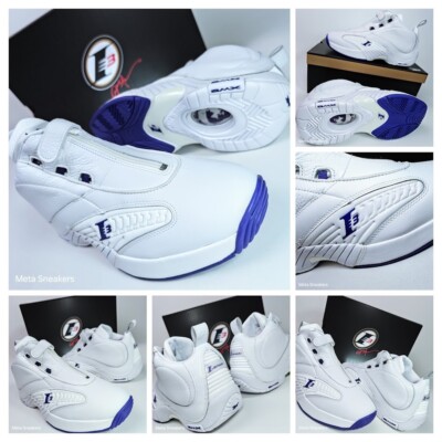 Reebok Answer IV Men's US 12 White Purple Leather Retro Basketball Classic DMX 4