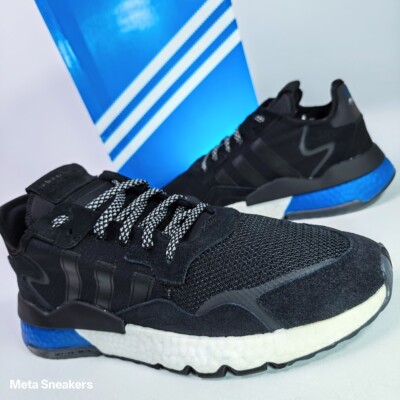 Adidas - US 13 Men's Black/White/Blue Rare Retro Boost Night Jogger - FW5331 NIB
