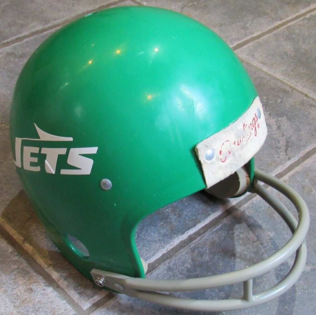 Vintage 1970-80's NEW YORK JETS Football Helmet Rawlings H Vintage 1970-80's NEW YORK JETS Football Helmet Rawlings H
