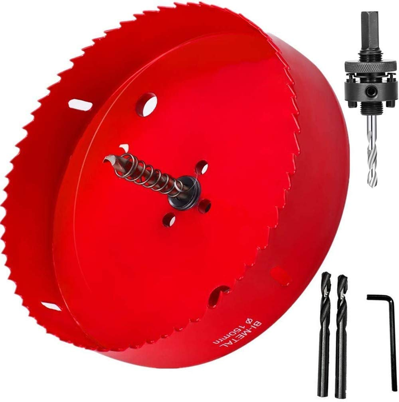 6-3/8 Inch Hole Saw with Heavy Duty Arbor for Can Light Recessed Light 1-1/2