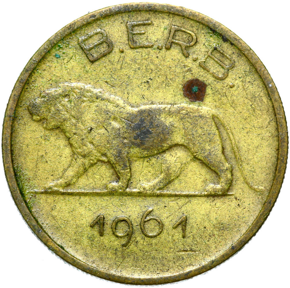 B.E.R.B. Rwanda-Urundi Burundi coin 1 franc franc 1961-lion