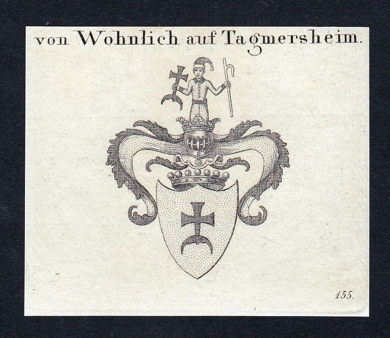 Env. 1820 Wohnlich Tagmersheim Armoiries Adel Coat Of Arms Gravure Sur Cuivre