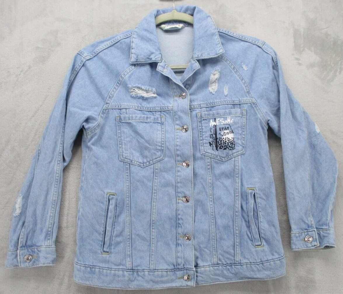 LCW Jeans Denim Jacket Women's XS Light Wash Distressed