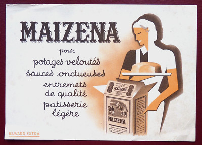 BUVARD - MAÏZENA - CUISINE BOÎTE GÂTEAU FEMME - ILLUSTRATEUR -