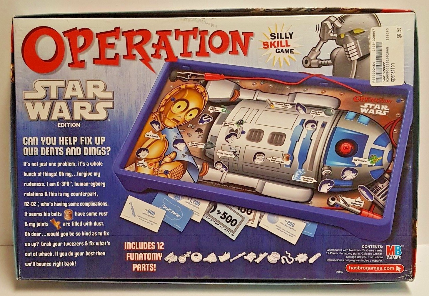 2011 Complete HASBRO Star Wars Operation Game Realistic sounds R2-D2 C3PO 6+ EUC