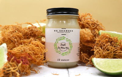 Wildcrafted Healthy Organic Sea Moss Gel Glass Jar 12oz Natural Chemical Free