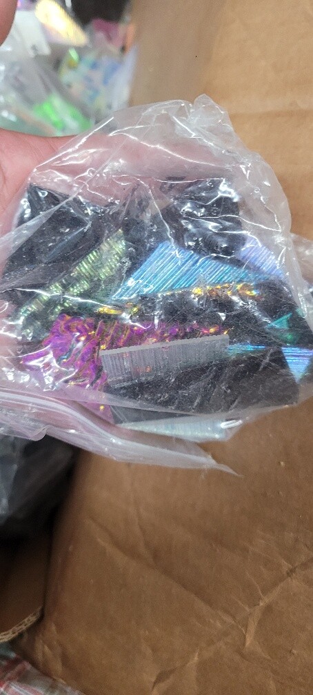 Dichroic Glass CBS 90 COE clear and black glass scrap pack all nice glass 1 lb