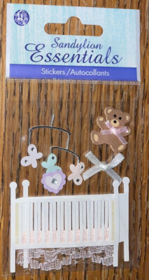 Essentials Baby Crib Room Infant Mobile Heart Butterflies Girl Scrapbook Sticker