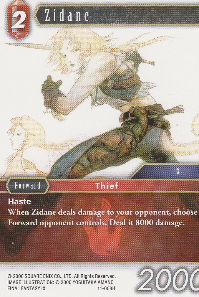 FINAL FANTASY TCG 1 X ZIDANE 11-008H - HERO N0T FOIL - FIRE