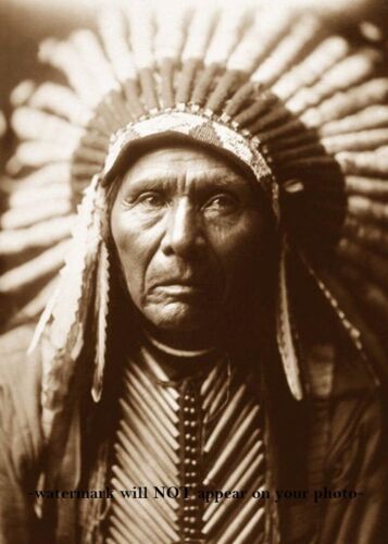 1905 Chief Three Horses PHOTO Native American Indian Lakota Sioux Warrior