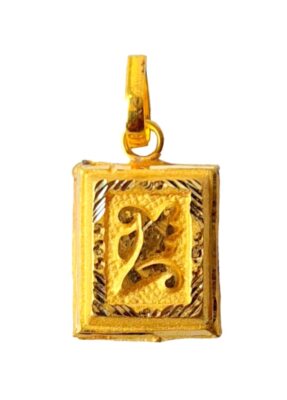 22K/18K Real Certified Fine Yellow Gold Flower Carved Womens Pendant