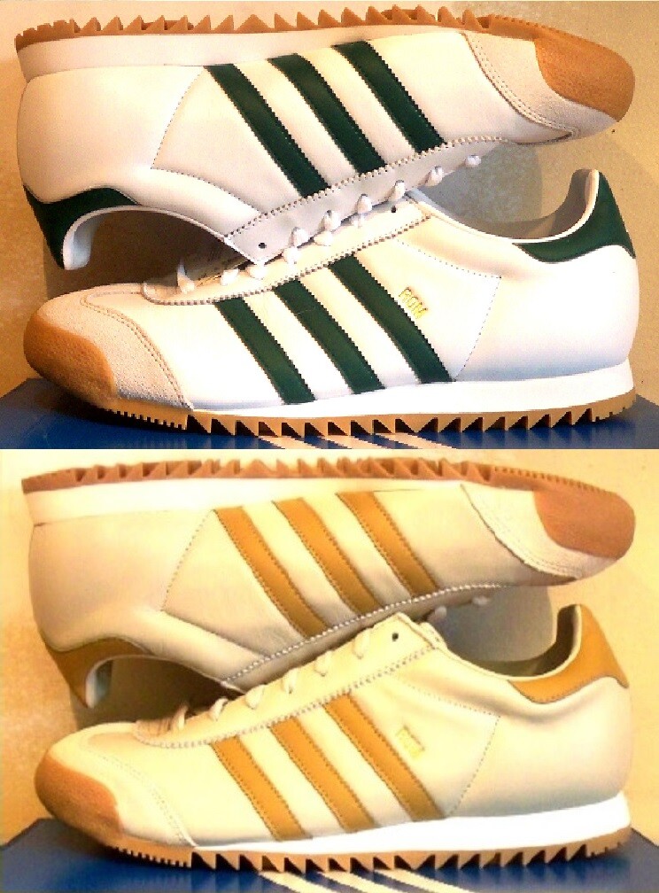 BRAND NEW! ADIDAS ! ROM! (WHITE/GREEN, CLEAR BROWN/RAW SAND