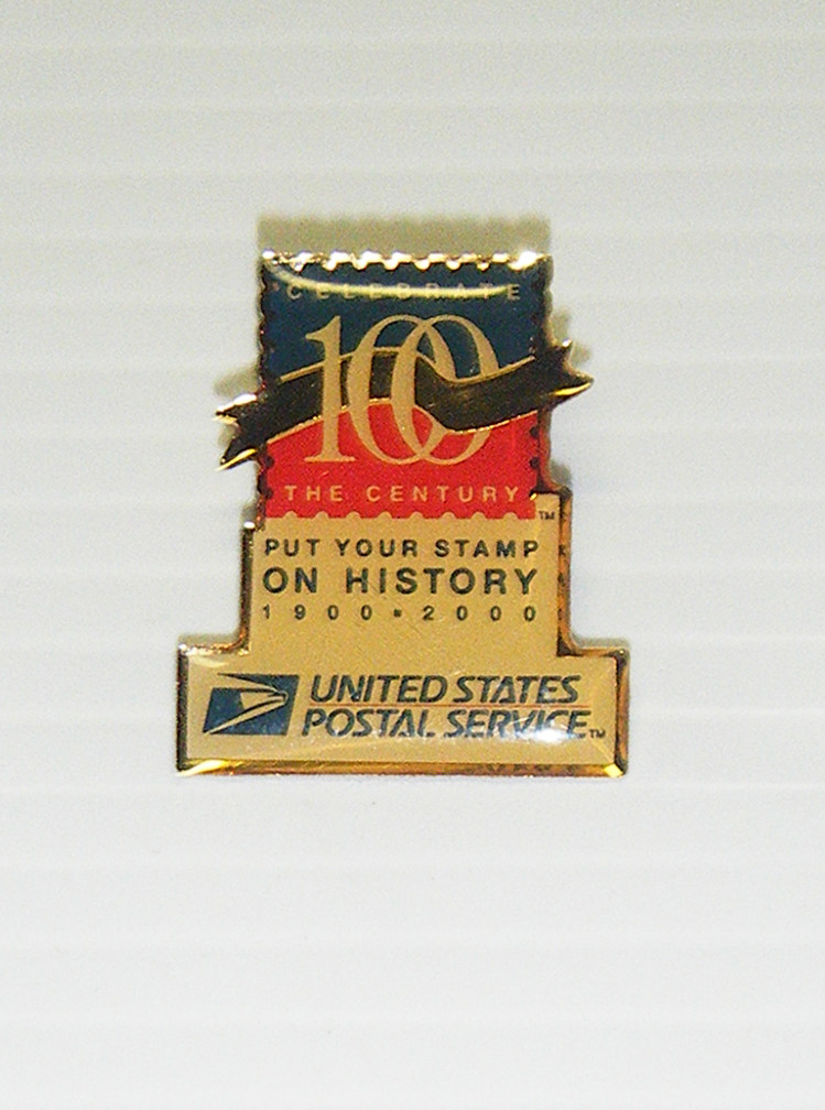 US Postal Collectible Anniv. Pin & Stamp On Marble