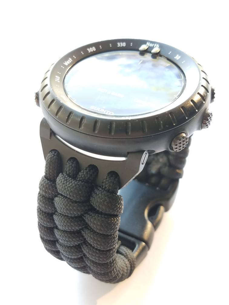 JaysAndKays Paracord Watch Strap Adapters Kit for Suunto Core Military All Black