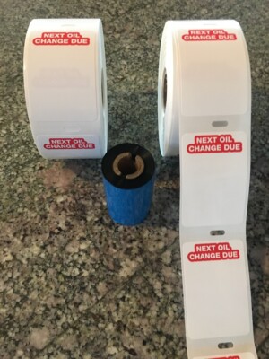 Oil Change printer stickers  (Low Tack) For Mitchell, Helm & Colonial Systems