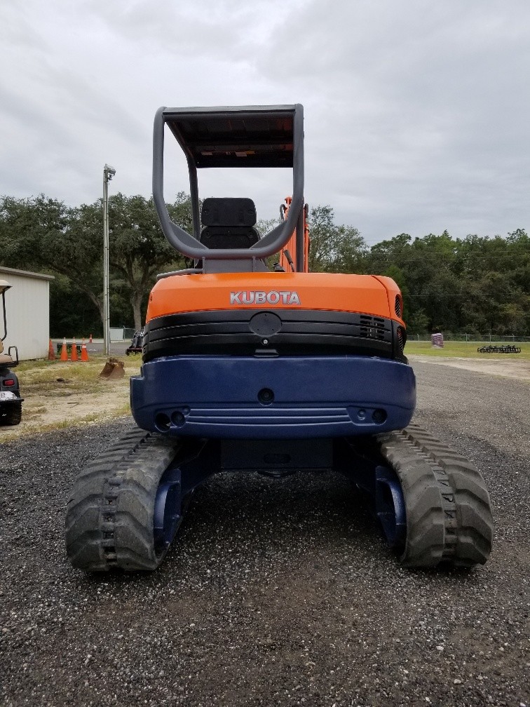 KUBOTA U45 MINI EXCAVATOR, 42 HP ZERO TAIL SWING, THUMB, ANGLE BLADE, 493 HOURS!