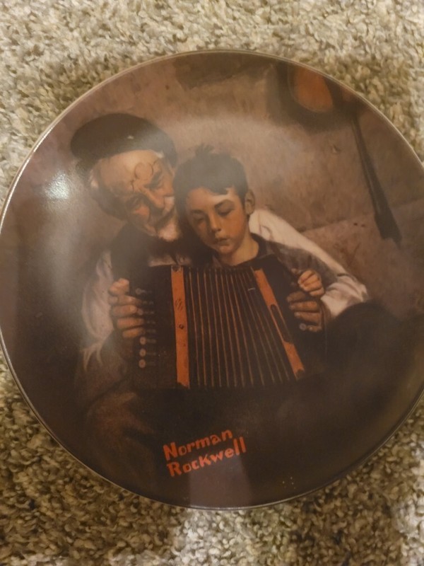 Set of 2 Norman Rockwell Knowles Plates, Music Maker, And