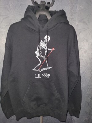 Lil Peep Black OG Skeleton Schemaposse Hoodie Authentic Size Small