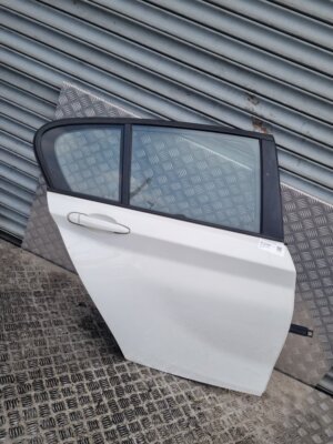 BMW I SERIES F20 DOOR REAR DRIVER SIDE WHITE 2011-2015