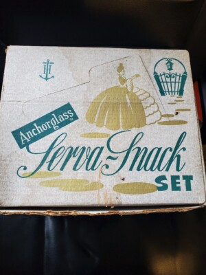 Vintage Anchorglass Serva-Snack Set
