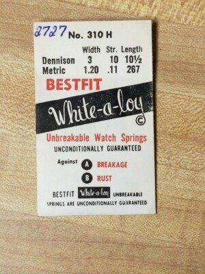 Unbreakable Watch Spring W-3 Str-10 L-1-1/2 Gruen Font & A. Schild Watches