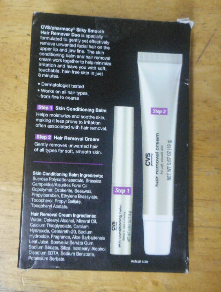 CVS SILKY SMOOTH HAIR REMOVER DUO STEP 1 & 2 FINE TO COARSE HAIR unsealed NIB