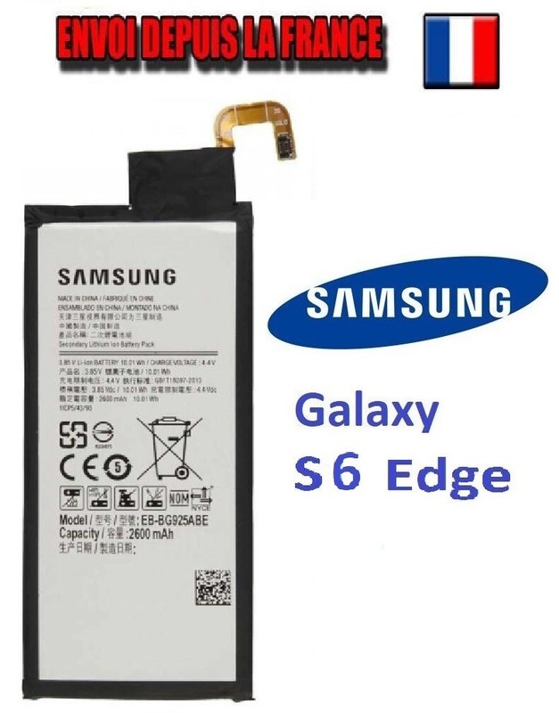 Batterie Samsung Galaxy S6 Edge Original 100% Officiel Sm-G925f Eb-Bg925abe Aba
