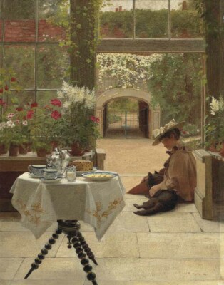 Edith Hayllar Five O'clock Tea Canvas Print 16 x 20   # 6682
