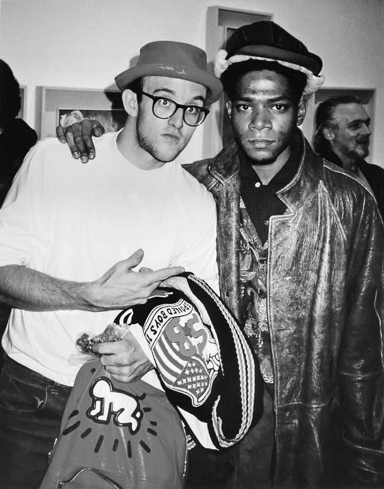 ビンテージPaulsmith Jean-Michel Basquiatジャケット VINTAGE JEAN-MICHEL BASQUIAT ACRYLIC ON LEATHER JACKET