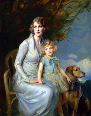 Philip de Laszlo Mrs Paul Bridgeman And Her Daughter Jeannine Bridgeman Canvas