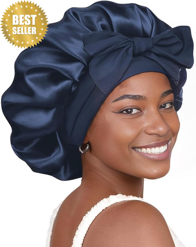Satin Silk Bonnet Sleeping HYALURONIC Acid Satin Bonnet for Double Moisture Curl