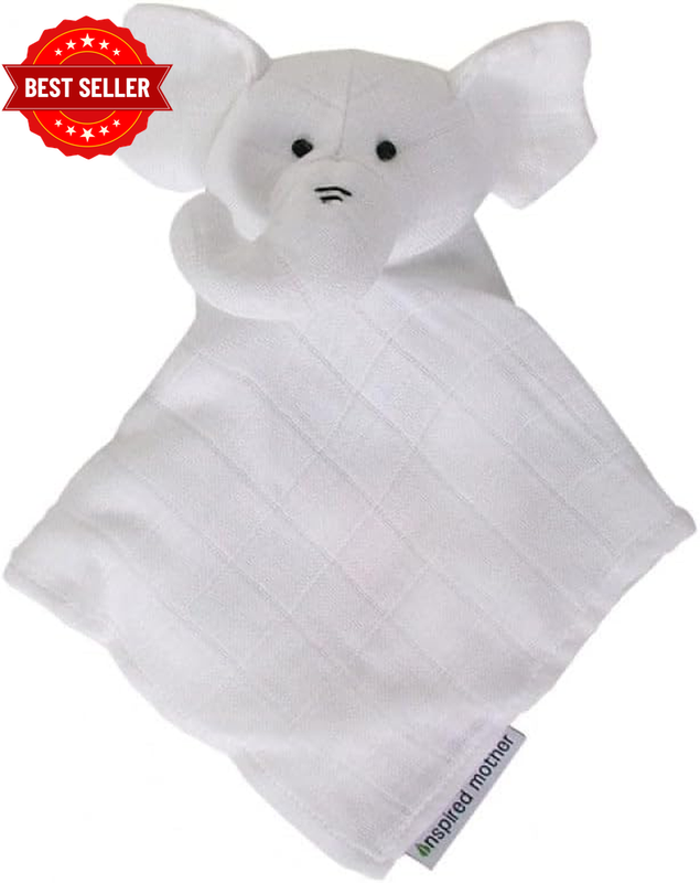 Inspired Mother My Luvvie Bamboo Muslin Elephant Cuddle Toy, White