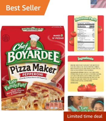Family-Friendly Pepperoni Pizza Maker Kit, 6 Boxes - 10g Protein per Serving