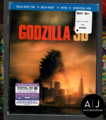 NEW*** Godzilla 3D Blu-Ray DVD Digital HD Lenticular Slipcover  2014